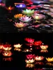 Праздничный диаметр 18 см Светодиодные лампы лотоса в красочных Измененные плавающие водные бассейны Желающие легкие фонари для украшения партии XB1
