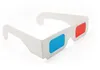 Heiße Verkaufs-Universal gefaltet 3D-Brille Anaglyph Rot / Blau Papier Cyan Film virtuelles Video Dimensional Freies Verschiffen 3D