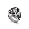 Unique Fashion Jewelry Stainless Steel Antique Masonic Ring Black Silver Vintage Mason Freemason Rings For Men Women freemasonary Christmas gift