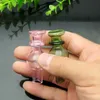 Pipe à fumer Mini narguilé bangs en verre Forme en métal coloré Buse d'aspiration en verre coloré avec boule