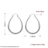 Orecchini tridimensionali a forma di U in argento sterling placcato DJSE80 dimensioni 4,1 cm * 3,3 cm; orecchino gioielli Hoop Huggie da donna piatto in argento 925