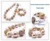 Couleur or rayures perles bébé enfant gros collier bracelet ensemble mode Bubblegum perles gros collier ensemble de bijoux pour enfants fille