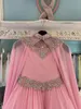 Różowe szyfonowe sukienki dla nastolatków 2022 z opakowaniem bling dhinestones długie suknie konkurs
