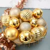 34PC 40mm 60mm 80mm Jul julgransboll Juldekorationer för Home Bauble Hängande Hem Party Ornament Decor Christmas Supplies