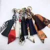 Women Luxury Keychains Scarf PU Leather Tassel Car Key Chain Ring Holder Fashion Pendant Bag Charm Keyring Jewelry Accessories for Girl Gift