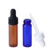 Clear Amber Blue Glass 4ml Refillable Empty Glass Bottles Aromatherapy Container Eye Dropper Essential Oil Bottle For Travel 2400Pcs LX2230