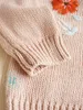 Zima Dziewczyna Ubrania Sweter Cardigan Dobry Projekt Stereo Kwiat Zimowy Dzianiny Z Długim Rękawem Sweter Płaszcz Ciepłe Dzieci Najlepsze Spadki Swetry