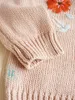 Winter Girl clothes Sweater Cardigan Good Design Stereo Flower Winter Knitted Long Sleeve sweater coat Warm Kids top fall sweaters