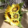 Artificial Sunflower Bouquet Wedding Bouquet Faux Floral Greenery Silk Flower Home Decor Photo Props AT003