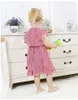 2019 Bebek Kız Kıyafetler Kelebek Göbek Uçan Kollu Ekose Tops + Düzensiz Etek 2 adet Giyim Setleri Yenidoğan Takım Elbise Eşofman Çocuk Giysileri