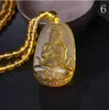 Alta qualidade natural citrino estátua de Buda esculpida amuleto feliz senhoras colar de pingente de jóias cura força cristal aura masculina