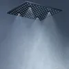 Pommeau de douche à effet pluie noir en acier inoxydable 304 de 16 "/ 20" à LED, robinets de tête à changement de couleur SPA Mist Rain Bath System Panel