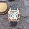 Kvinnor av hög kvalitet klockor 32mm fodral läderband fashon klockor kvarts rörelse livsstil vattentät analog lady klocka d226o