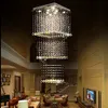 Modernt Square Led Crystal Chandelier Belysning Trappor Regndropp Takljus Fixture för Hallway Stair Foyer Vardagsrum