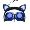 Qualità Kids Night Club Cosplay Cat Ear Cuffie pieghevoli per bambini Gaming Cuffie LED Ear Auricolari per PC Laptop Computer + MIC USZ167