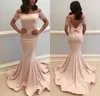 2019 New Design Pink Evening Dresses Off Shoulder Lace Mermaid Satin Open Back With Bow Long Sexy Formal Party Dress Celebrity Prom Gowns