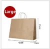 Venta al por mayor- 10PCS Bolsa de papel de regalo kraft grande con asa / banquete de boda multifunción horizontal / 42 * 31 * 13 cm Bolsas de papel de tela de moda