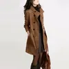 Mode-manteau de laine d'hiver à manches longues femmes style européen grande taille casaco feminino dames automne nouveaux manteaux de laine longs minces