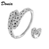 Donia bijoux bracelet de luxe mode européenne et américaine exagérée classique imprimé léopard micro-incrusté bague de créateur de zircon set302G