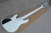 Factory Custom White 5-String Electric Bass Gitara z Resewood Fingerboard, Transparent PickGuard, Czarny Sprzęt, Oferta Dostosowana
