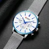 Curren Watch Men Fashion Business Klockor Mäns Casual Vattentät Quartz Armbandsur Blå Stål Klocka Relogio Masculino CJ191217