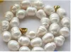 Classica collana di perle barocche bianche dei mari del sud da 11-12 mm Chiusura in oro 14k da 18 pollici