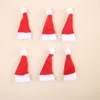 Zljq 10 / 30pcs mini non-woen cap Christmas lollipop hatt barn gåvor fest dekorationer för heminredning leveranser 7j