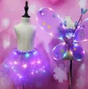 Dziewczyna LED Butterfly Wings z Glowtutu spódnicę Wróżka Wróżka na głowę Fairy Light Up Party Costume 28T9247104