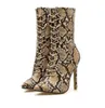 Hot botas de inverno venda- Sexy clássico simples apontou couro calcanhar bem fina cruz serpentina Pointed com botas stiletto tornozelo