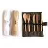 Natural Bambus- und Bambus -Geschirr -Sets Reise Bastler -Kit -Messer -Gabel Löffel Stroh und Reinigung des Büros für Bürger Büro Mittagessen Cutlery Sets mit 3089031