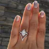 Gem Diamond Crown Hexagonal Crystal Rings Wedding Ring for Women Fashion Jewelry Will and Sandy Drop Ship