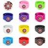 Braccialetto di fascino del fiore Braccialetti di schiaffo in silicone per bambini Braccialetti con diffusore di oli essenziali Braccialetti anti-zanzara Braccialetti per bambini