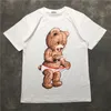 20ss Mens T Shirt 힙합 남성 여성 T 셔츠 베어 프린트 반소매 Streetwear 크기 S-XXL