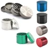 New 50mm Diameter Tobacco Grinder Smoke Zinc Alloy Dry Herb Muller 4-piece CNC Teeth Colorful Spice Crusher Smoking Accessories
