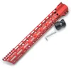 7/9/10/11/12/13.5/15/17'' inch Unique M-lok Clamping Handguard Rail Free Float Mount System_Chinese Red Anodized