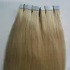 # 613 candeggina capelli biondi brasiliani fasci 40 pz vergine nastro dritto in estensioni dei capelli umani 100g pu estensioni della pelle nastro estensioni dei capelli 100g
