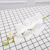 2pcs / mycket ny simulering 9-heads phalaenopsis singel gren pu artificiell blommor dekoration hem blomma vägg bröllop falska orkidé