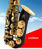 Hoge Kwaliteit Nieuwe Lehmann E-Flat Alto Saxofoon Muziekinstrumenten Zwart Lackquered Gold Key Professional Gratis verzending