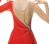 LIUHUO 2020 nouveau design robe de patinage artistique lumière rouge patinage danse costumes filles professionnelles robes de patinage sur glace