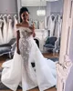 Gorgeous Overskirt Mermaid Bröllopsklänningar med avtagbar tåg Lace Beads Country Wedding Dress Sweep Train Luxury Robes de Mariée 4570