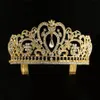 Bling Bing Wedding Tiaras Crowns Crystals Bridal Crown Comb Diamant Smycken Rhinestone Headband Hårfödelsedagsjubileum Party Tillbehör
