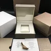 Libretti di scatole per orologi di carta quadrate di alta qualità Carta Borsa regalo in nastro di seta Scatole per orologi Champagne Case262B