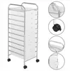 Free shipping US STOCK Wholesales Clear 10-Drawer Organizer Cart Rolling Cart