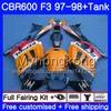 Bodys + Tank per HONDA CBR600FS CBR 600F3 CBR 600 F3 FS Repsol orange hot 97 98 290HM.40 CBR600RR CBR600F3 1997 1998 CBR600 F3 97 98 Carenatura