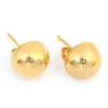 Boucles d'oreilles demi-boule incroyable lisse jaune deux tomes couleur or femmes boucles d'oreilles demi-boule