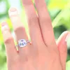 Paon Étoile Solide 925 En Argent Sterling Promesse De Mariage Bague De Fiançailles 5 Carat Coussin Coupe Bijoux Cfr8092 J190718