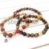 MG0667 Bracciale Rudraksha naturale con perline Ohm Bracciale naturale con occhio di tigre da 8 mm Bracciale Yoga Mala di Buddha Bracciale Yoga con ciondolo di loto338d