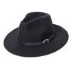 Cappello Fedora Uomo Donna Imitazione Lana Inverno Donna Cappelli di Feltro Moda Uomo Nero Top Cappello Jazz Fedora Chapeau Sombrero Mujer