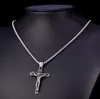 fashion necklace cross pendant jesus gold men's stainless steel chains christian jewelry