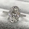 Splendido anello Promise 925 Sterling silver 3ct Oval Diamond Cz Fedi nuziali di fidanzamento per le donne Gioielli da dito da sposa